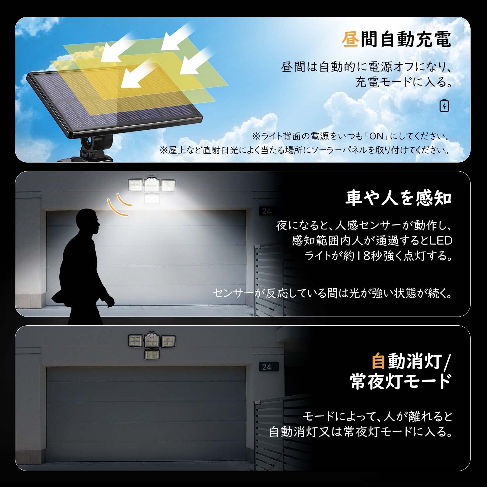 Amazon.co.jp : ソーラーライト 屋外 防水 Nuovoware センサーライト 4