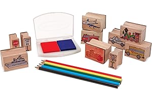 Melissa & Doug Vehicles Wooden Stamp Set For Kids