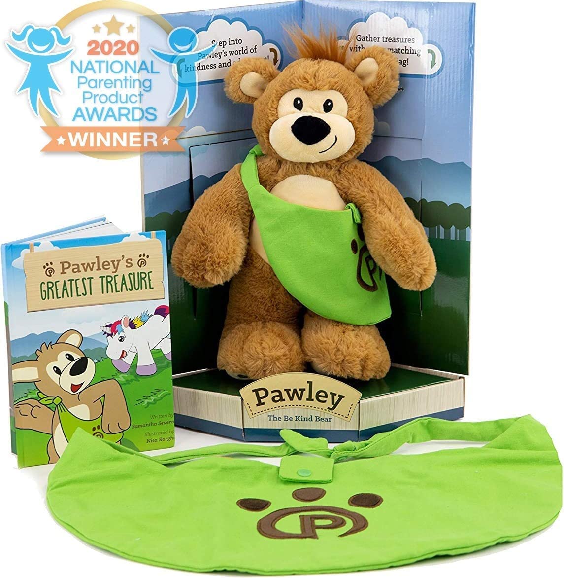 Plushible Pawley Book Set – Teddy Bear Stuffed Animal with Matching Bag & 'Pawley’s Adventure' Book, Soft Plush Toy for Babies, Toddlers & Kids, Ideal for Birthdays & Special Occasions