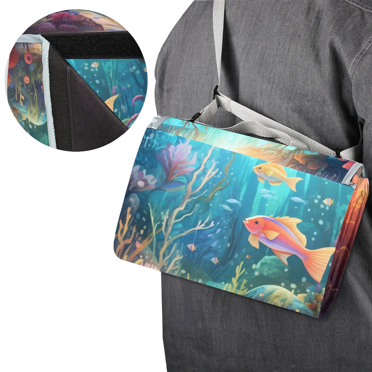 Manta de picnic de 150 x 145 cm, manta de playa plegable para exteriores, impermeable, para playa, camping, senderismo, picnic