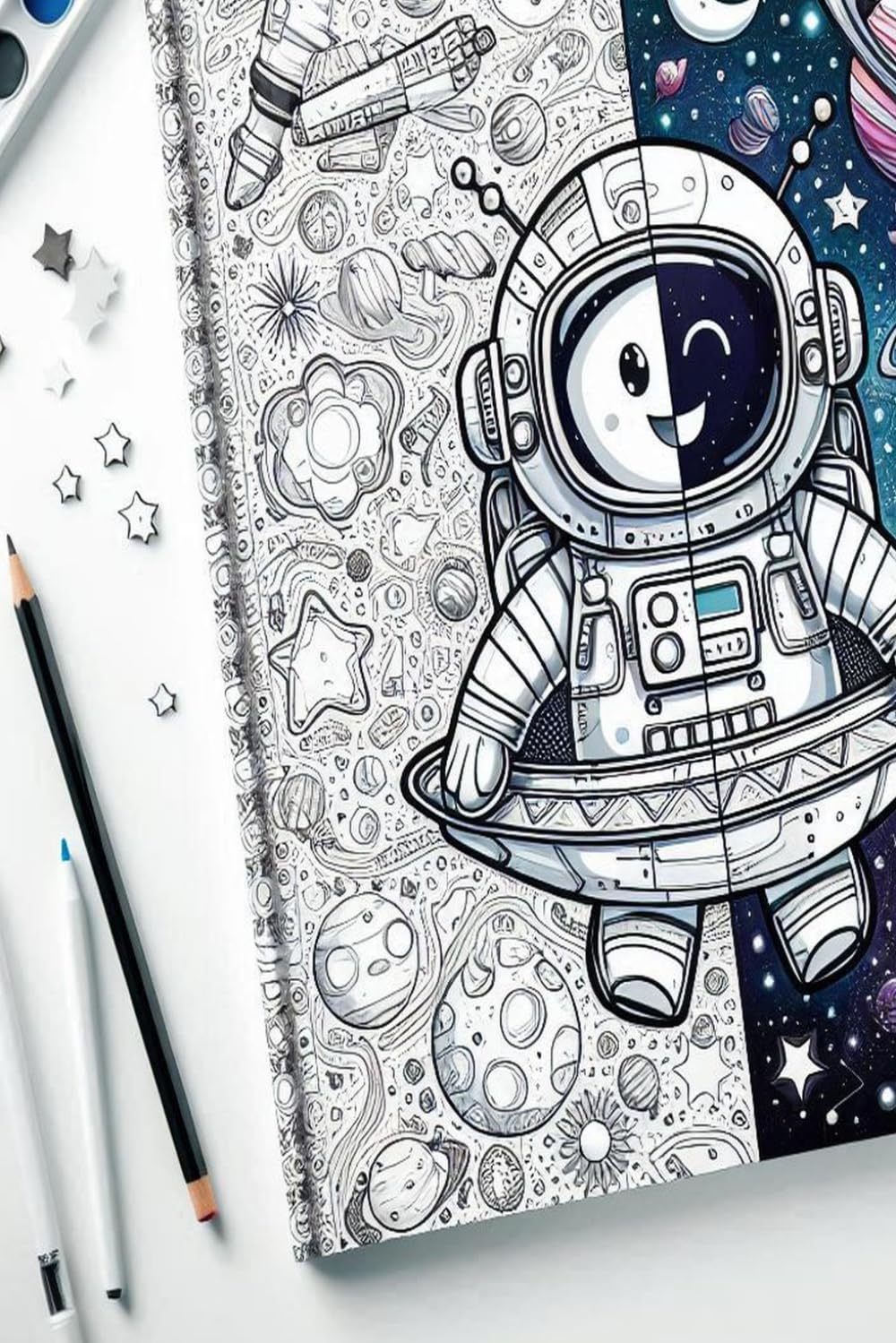 Coloriage Voyage dans l'Espace: 50 dessins à colorier