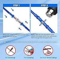 Vista 6 de TICONN 250 Piezas Conectores de Alambre con Sello de Soldadura, Conectores a Tope Termorretráctiles, Terminales de Cable Eléctrico Impermeables