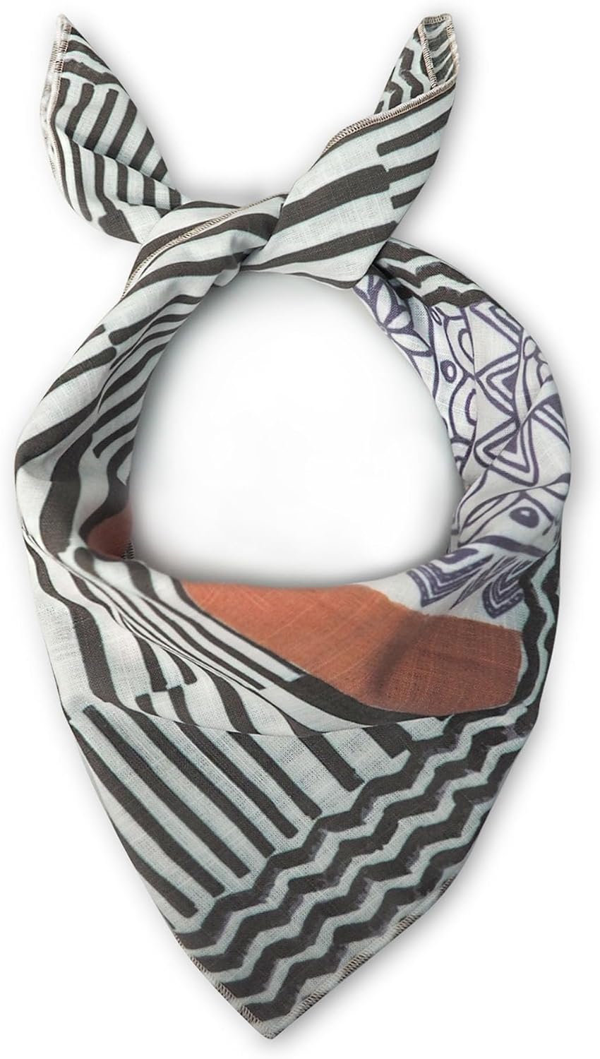 CosInStyle 100% Cotton Large Bandana for Women Retro Floral Headscarf 23.6" Square Hair Scarf Wrap