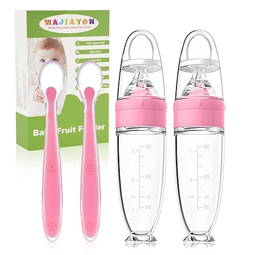 Miniatura 17 de WAJIAYON Alimentador de Comida para Bebé Paquete de 4 Cucharas Dispensadoras de Comida de Silicona para Bebés - 3 oz Cucharas de Alimentación por