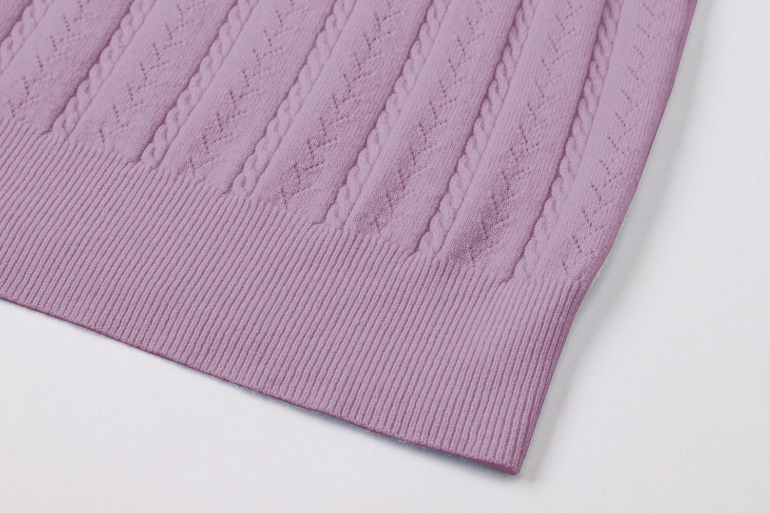 DAIMIDY Women's Short Sleeve Sweaters Hollow Out Summer Sweater Lightweight Cable Knit Pullover Tops - Image 5