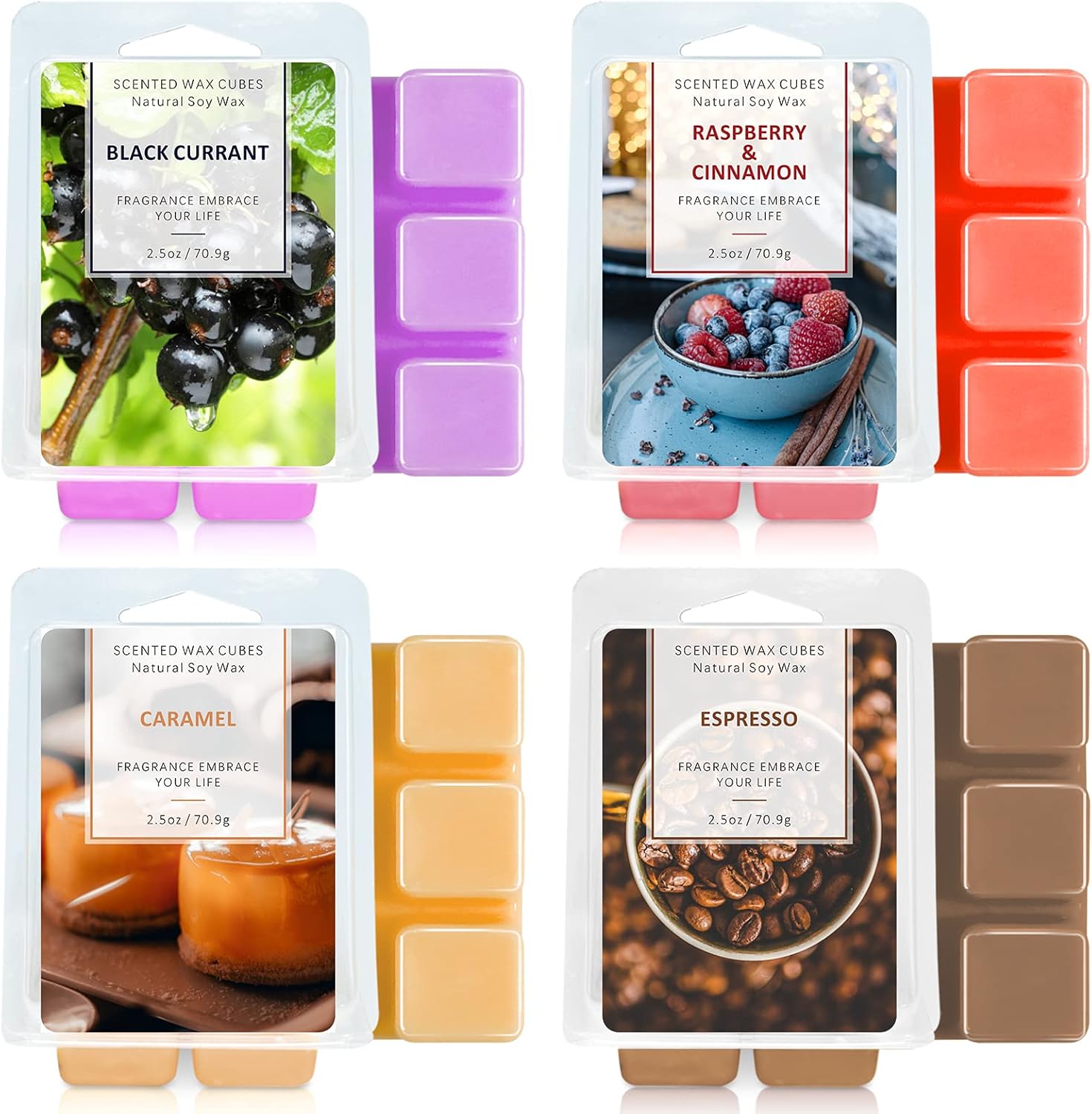Scented Wax Melts, Wax Melts, Wax Cube, Wax Tart, Home Fragrance for Candle Wax Melt Burner & Electric Burner, Wax Melts Gift Set of 4, Caramel, ...
