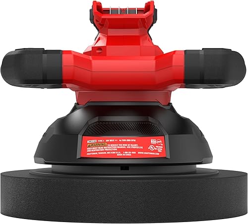 Miniatura 5 de CRAFTSMAN Pulidora inalámbrica V20, pulidora orbital para detalles de automóviles, 10 pulgadas con protección contra salpicaduras, solo herramienta