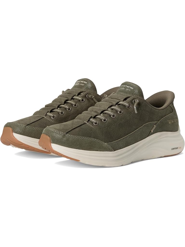 Olive SKECHERS Contour Foam Cozy Fit Hands Free Slip-ins