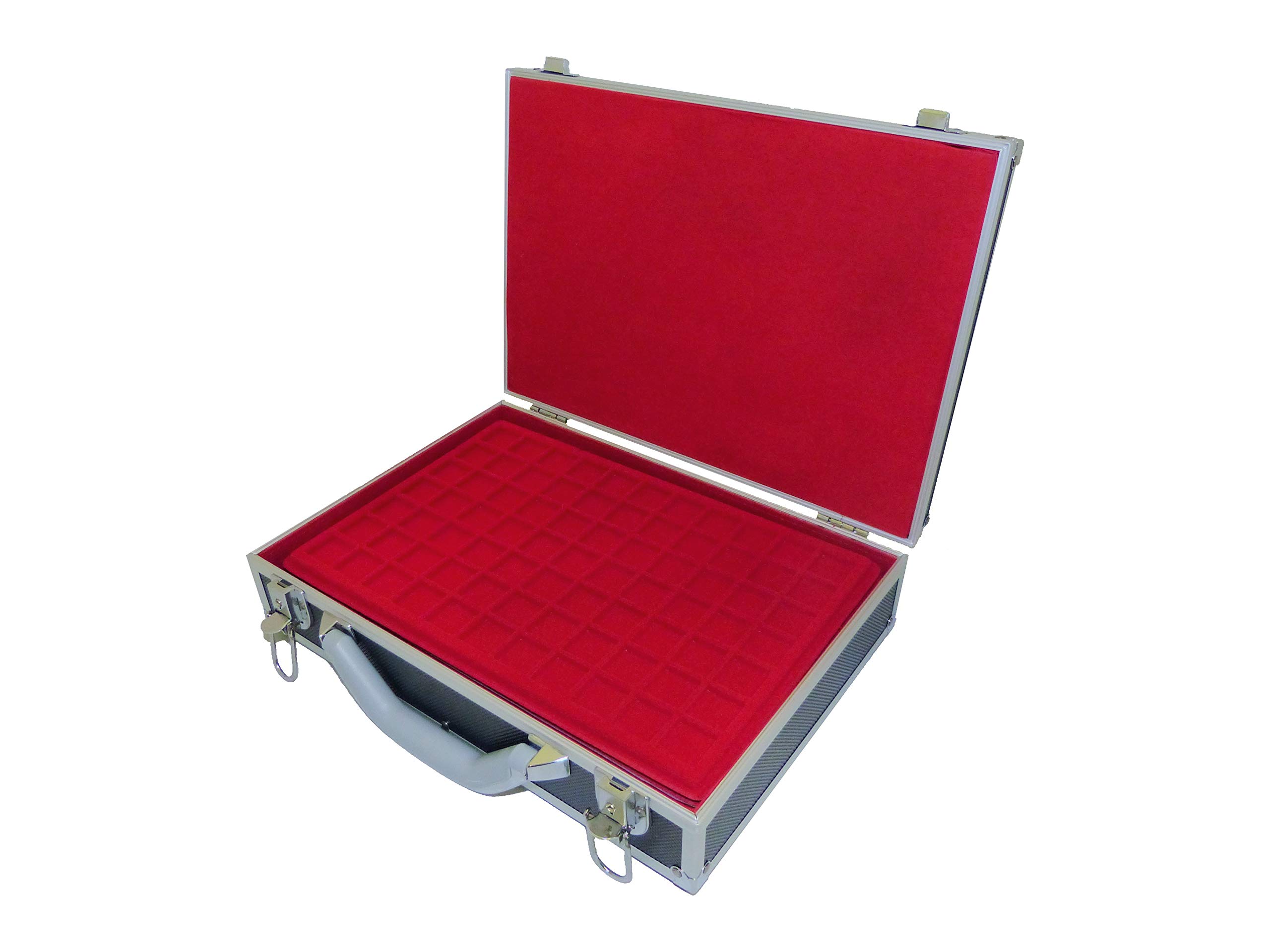 SAFE 269-9 XXL Valise à monnaie en aluminium Black Diamant pour 216 pièces + 8 plateaux rouges Mixed - Format : 350 x 240 x 82 mm