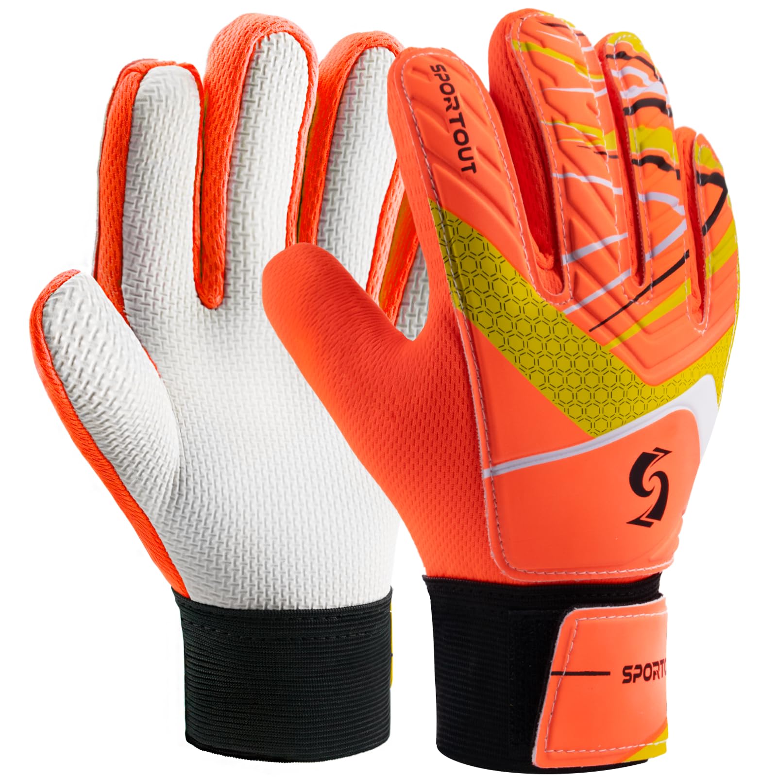 Sportout Goalkeeper Gloves for Kids Teens Football Goalkeeper Gloves Double Protection Wearability Super Support