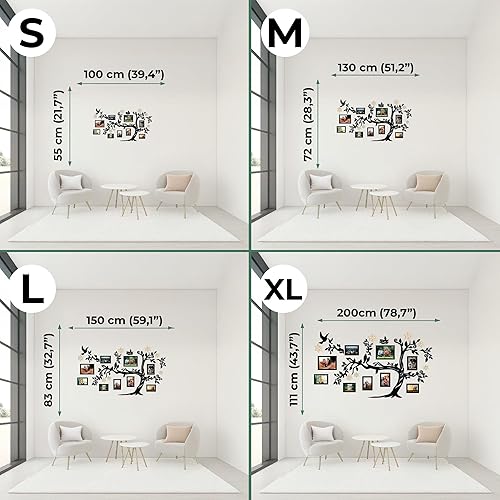 Miniatura 7 de JustLikeWood 78x44" Large Home Decor Wood Family Tree Wall Decal with Frame Pictures STANDARD, Decoraciones Para Salas de Casa Wall Art, Wall