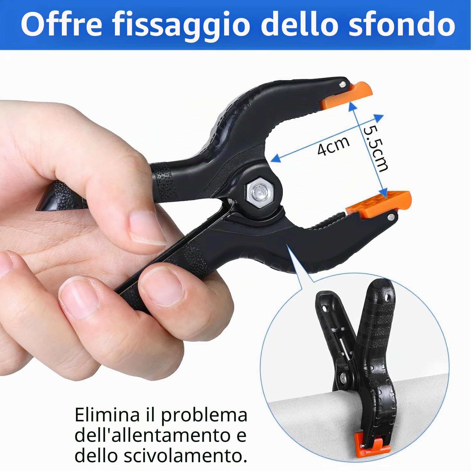 Supporto Fondale Fotografico 2,1 x 3 m, Supporto per Sfondo Fotografico, Kit di Sfondo Regolabile con 8 Morsetti, 2 Sacchi di Sabbia, 1 Borsa per il Trasporto, per Studio Fotografico, Ritratto