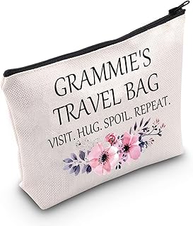 Grammie Gift for Birthday Grandma Gifts for Mother's Day Grammie’s Travel Bag Visit Hug Spoil Repeat Travel Cosmetic Pouch (Grammie’s Travel Bag)