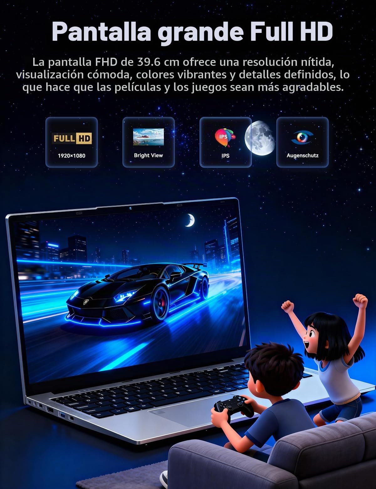 FUNYET Ordenador Portátil,2026 Nuevo R7-6800H PC portátil de 15,6 Pulgadas,32GB DDR5 RAM+1TB SSD Laptop,FHD 1920 * 1080,5000mAh, Teclado retroiluminado,Lector de Huellas Dactilares