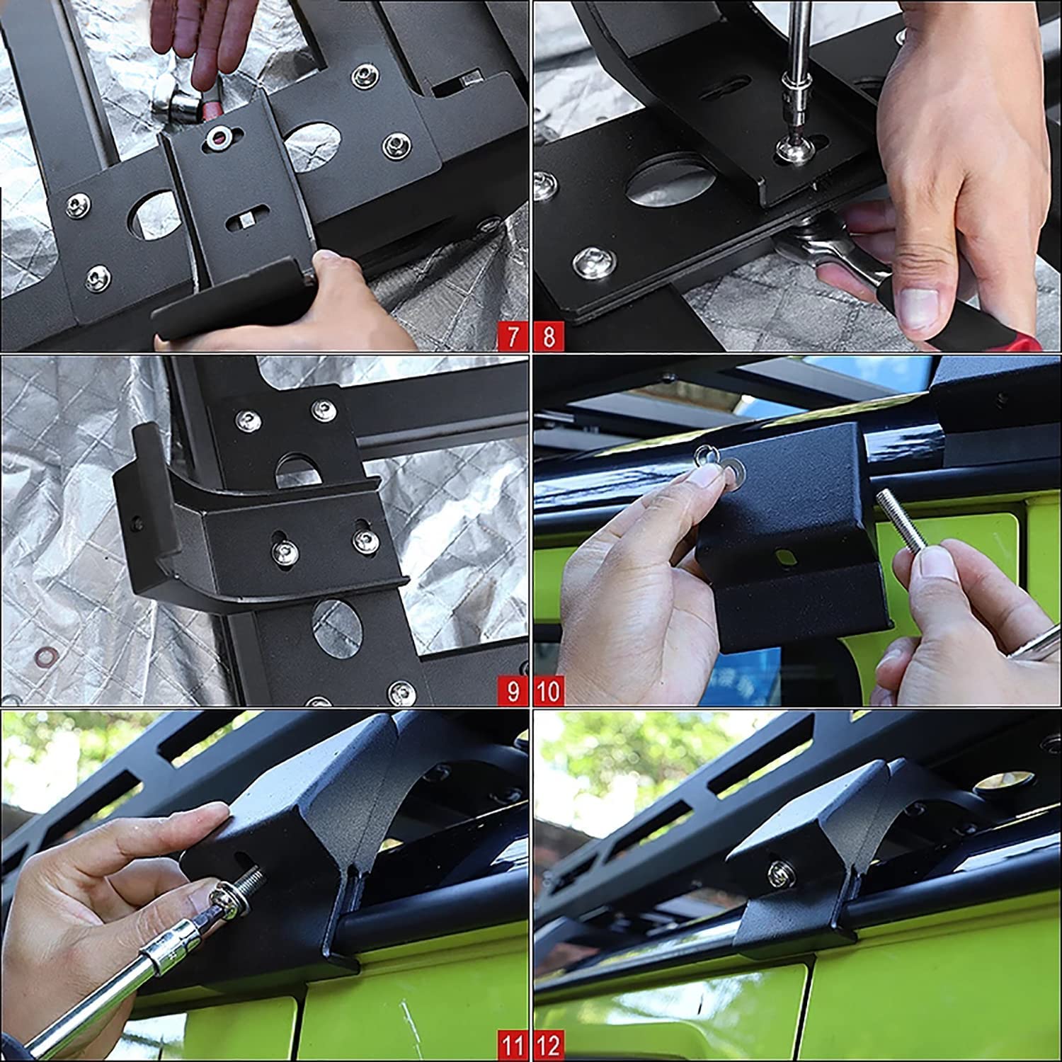 HEYCE Accesorios para Techo de Coche, portaequipajes para Suzuki Jimny 2019 2020, Bastidores de Almacenamiento de Aluminio Portaequipajes Portaequipajes de Transporte Accesorios para automóviles