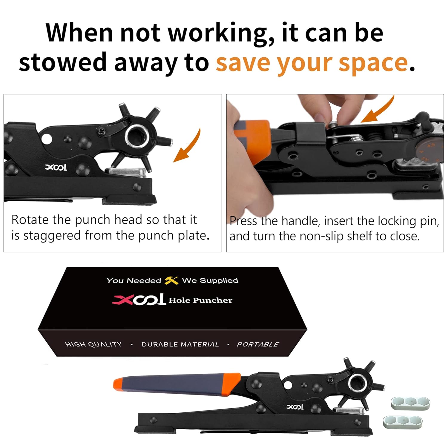 Revolving Punch Plier Kit, XOOL Leather Hole Punch Set for Belts, Watch Bands, Straps, Dog Collars, Saddles, Shoes, Fabric, DIY Home or Craft Projects, Heavy Duty Rotary Puncher, Multi Hole Sizes Make : Arts, Crafts & Sewing