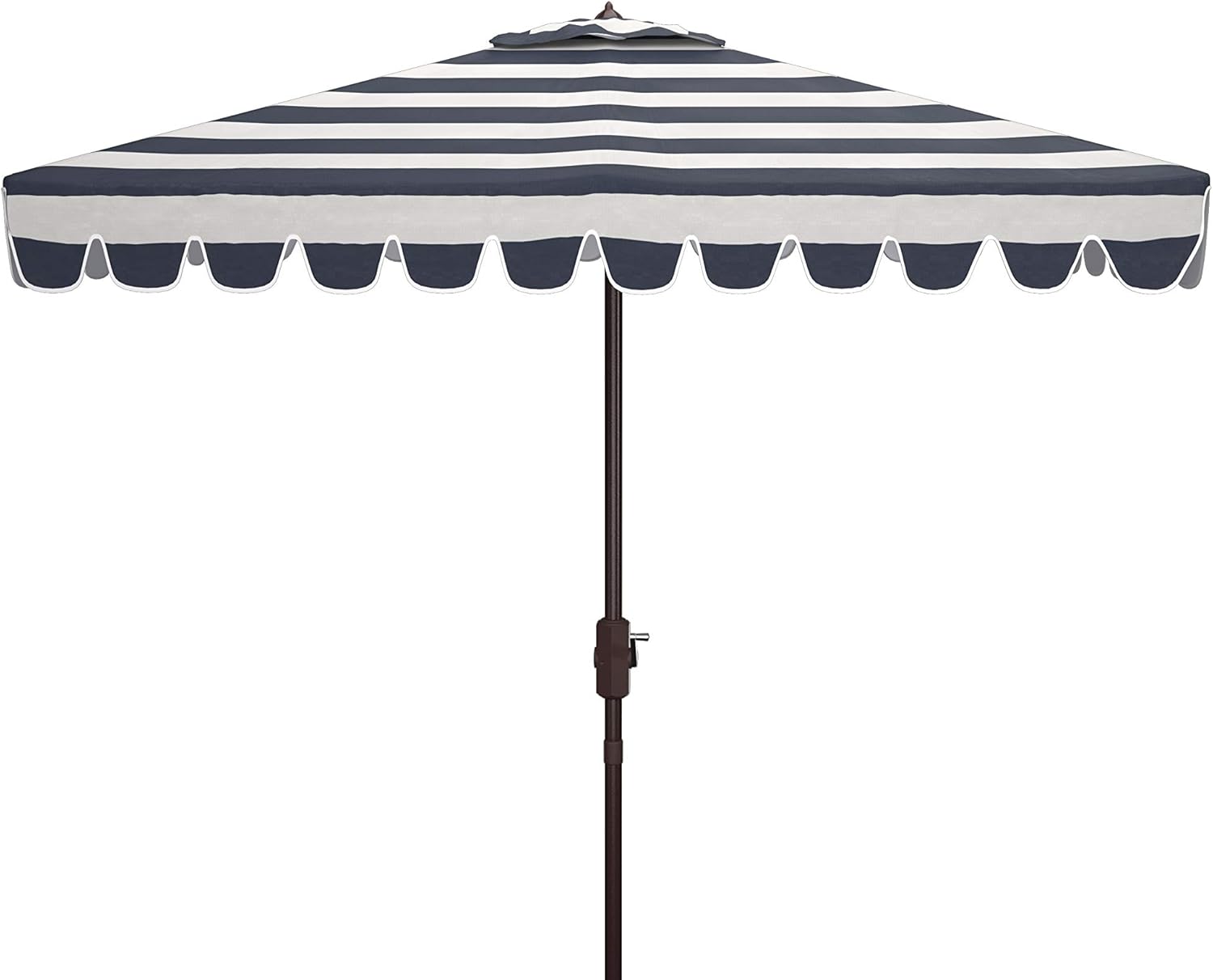 Safavieh PAT8411B Outdoor Vienna Grey and White 7'6" Square Crank UV Protected Umbrella