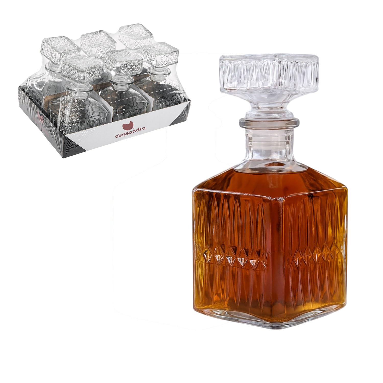 TWO TIGERS Botella Cristal de Licor. Pack 24 Botellas de Cristal con Tapón. Ideal para Hostelería, Bar, Restaurantes, Cafeterías, Hoteles, Comercios, Celebraciones, Fiestas (Duero 475ml)