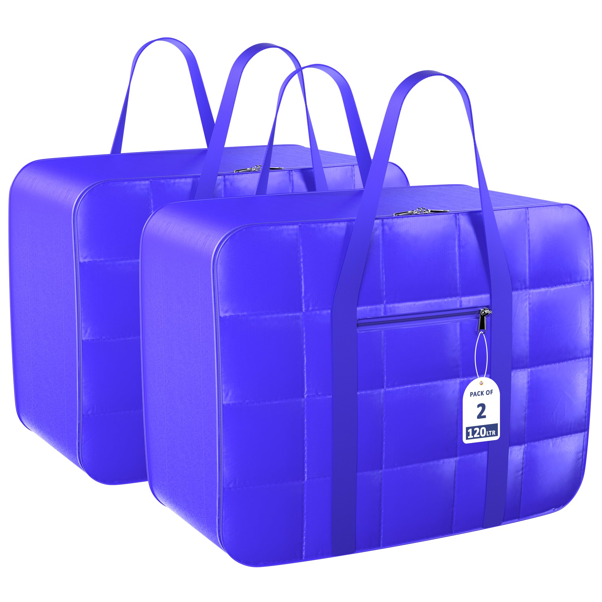 Kuber Industries Storage Attachi Bag | Fallschirm-Reise-Aufbewahrungstasche | Unterbett-Aufbewahrungstasche | Aufbewahrungs-Organizer für Kleidung | Reißverschluss-Deckentasche mit Griff | Groß | 2