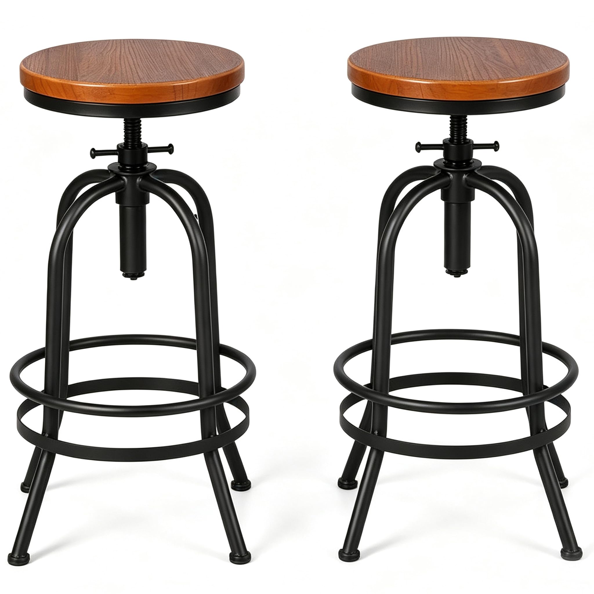 LOKKHAN 32 Inch Vintage Industrial Swivel Bar Stool Set of 2