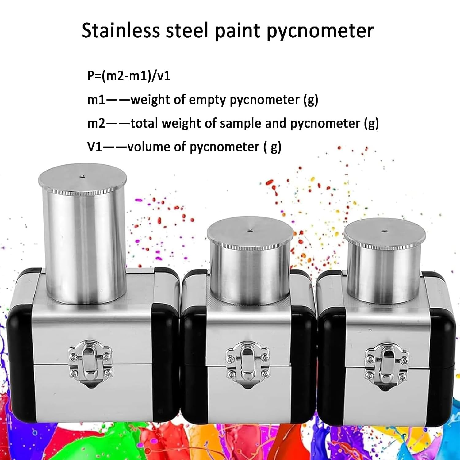 Pycnomètre De Densité De Peinture 37 Ml, Coupelle De Densité De Haute Précision, Matériau En Acier Inoxydable Et Faible Marge Derreur, Avec Boîte De Rangement, Pour Peinture/produits Auxiliaires