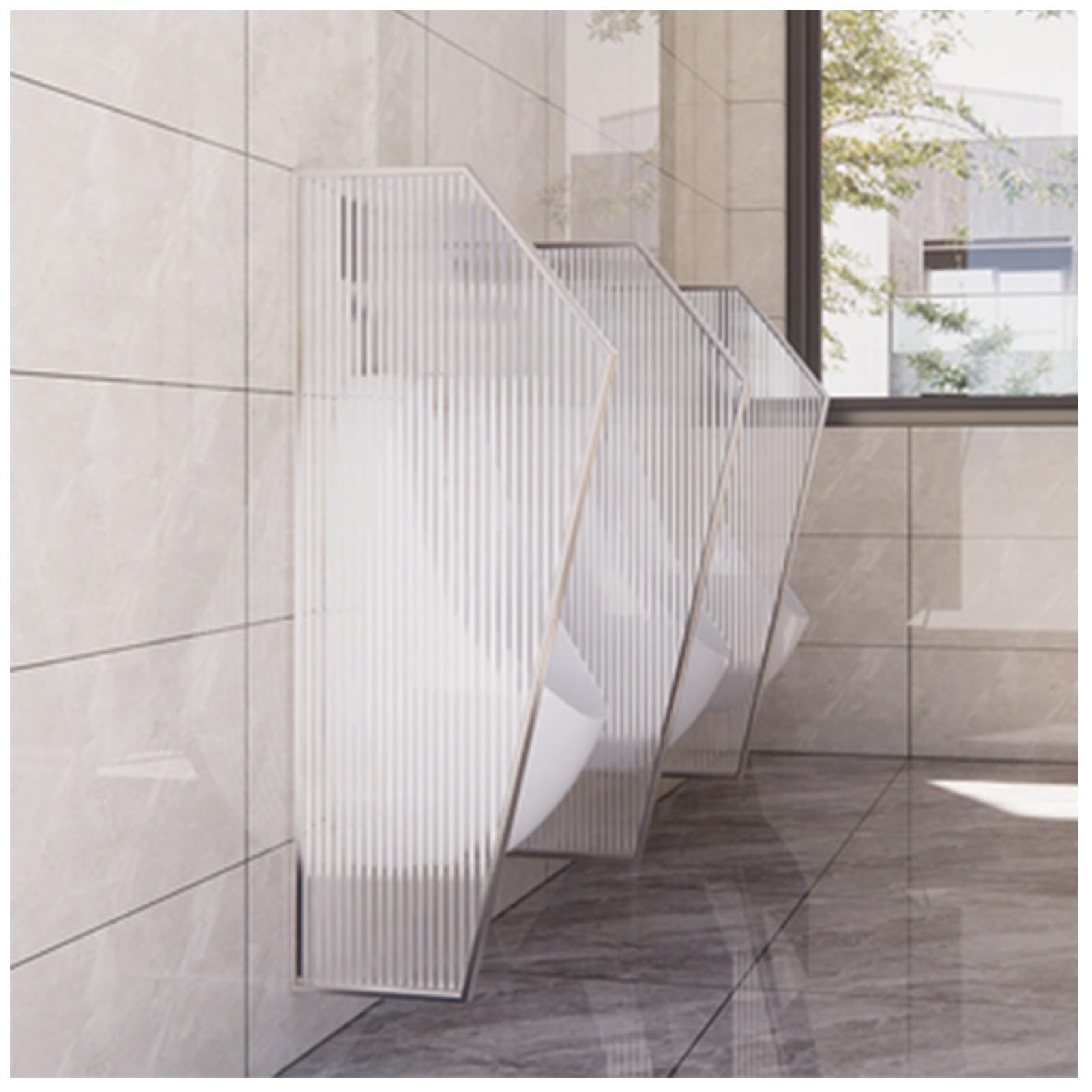 Separador de ambientes de cristal, paneles de vidrio templado para partición de oficina, divisor duradero de acero inoxidable para urinarios y tabiques de inodoro