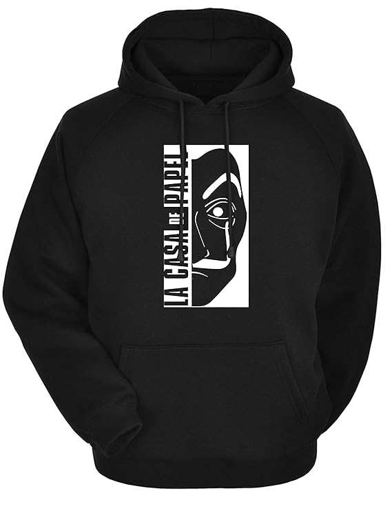 Unisex-Adult Cotton Hooded Neck La Casa Printed Hoodie
