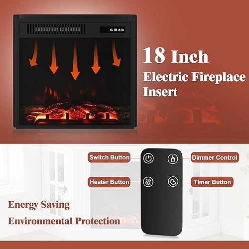 Miniatura 2 de Furmax Soporte esquinero para TV de hasta 55 pulgadas, consola de TV moderna con chimenea eléctrica de 18 pulgadas, centro de entretenimiento con