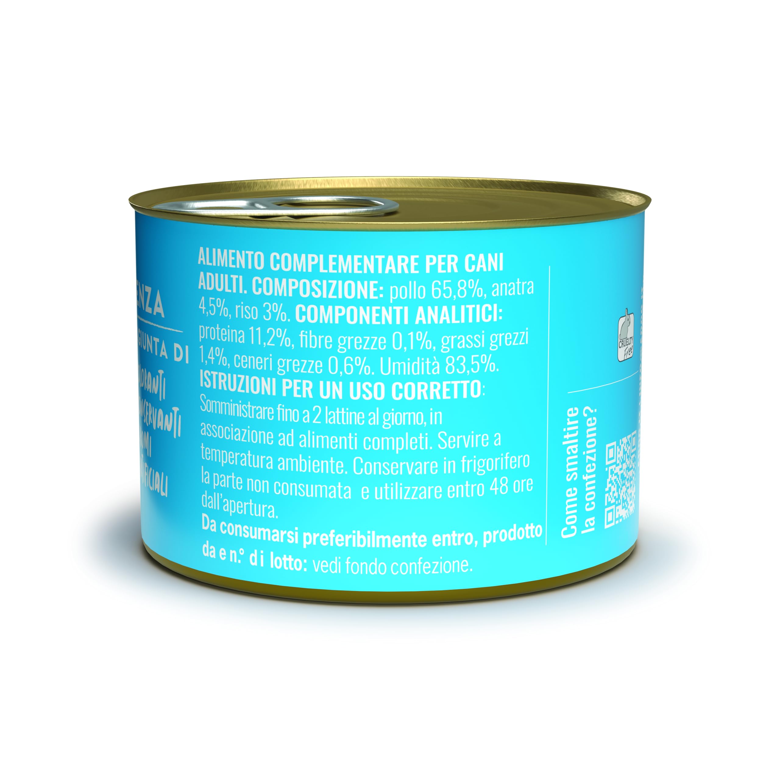 ADoC Dog Cibo Umido per Cani MIX 4 - Trancetti di Tonnetto, Filetti di Pollo, Anatra e Manzo - 24 Lattine da 170gr