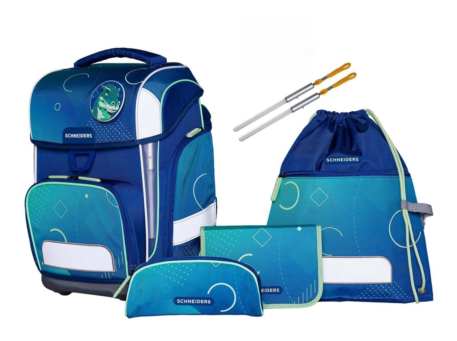 Schneiders zaino della scuola Ergolite Set 9 -pezzi Geo Motion blu