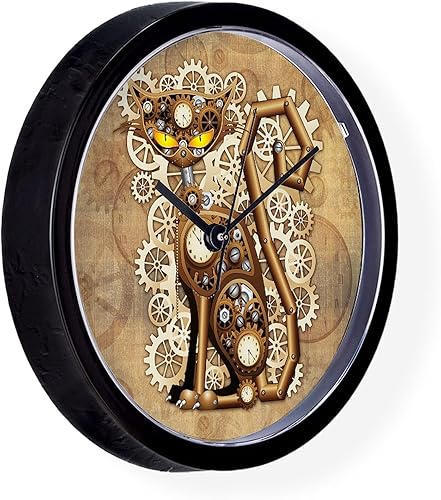 Miniatura 4 de CafePress Steampunk Cat - Reloj de pared estilo vintage de 10 pulgadas para sala de estar, cocina u oficina