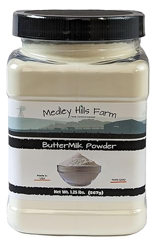 Suero de leche en polvo de Medley Hills Farm 1.25 libras en envase reutilizable - Suero de leche en polvo perfecto para hornear - Perfecto para pan,