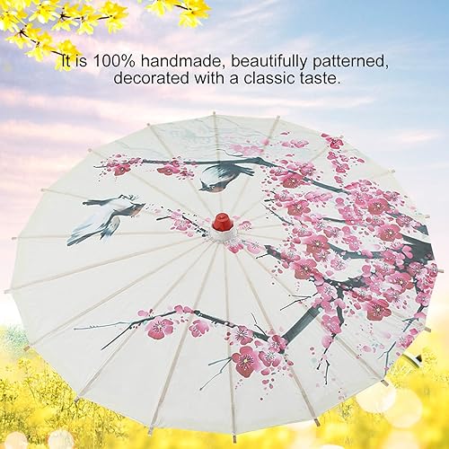 Miniatura 3 de Sombrilla japonesa hecha a mano de papel aceitado Paraguas de arte chino Danza clásica Parasol Flor de ciruelo para fotografía, fiestas de boda