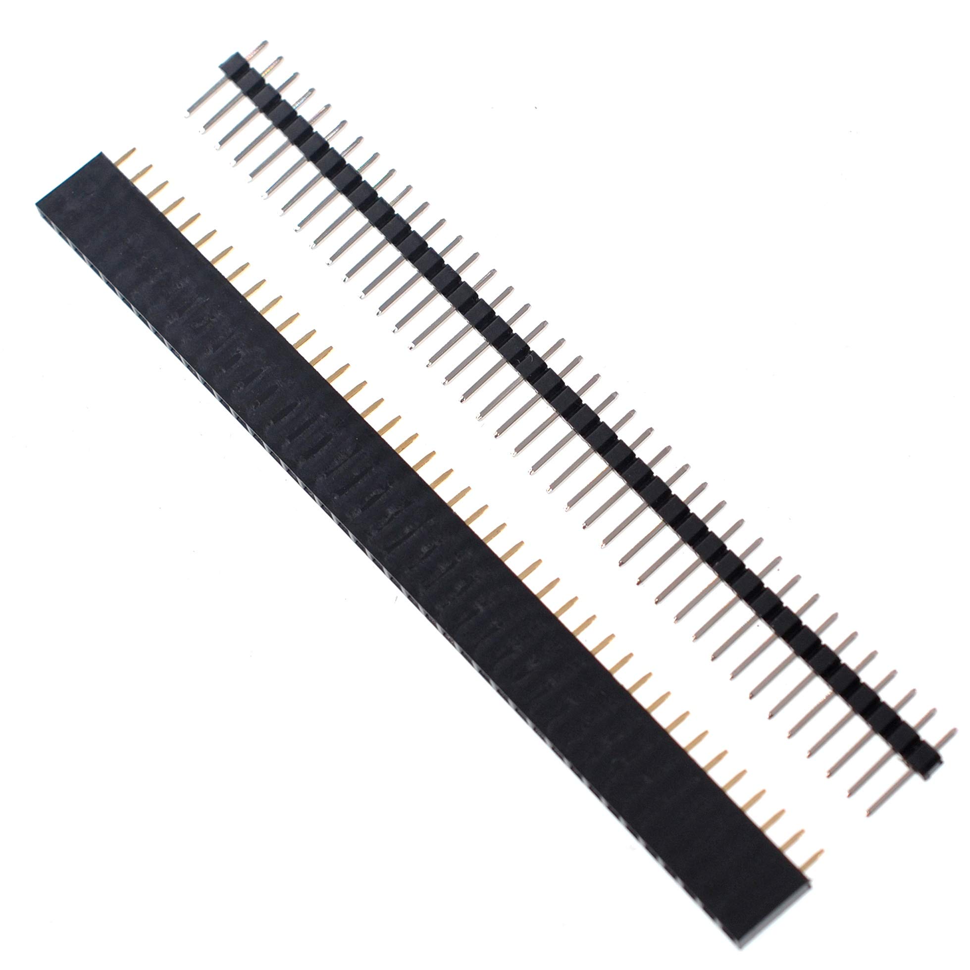 VooGenzek 65 Pezzi 2.54mm Straight Doppio Row PCB Board Femmina Pin Header Socket, Femmina Pin Header Socket, per Arduino Stackable Shield (2