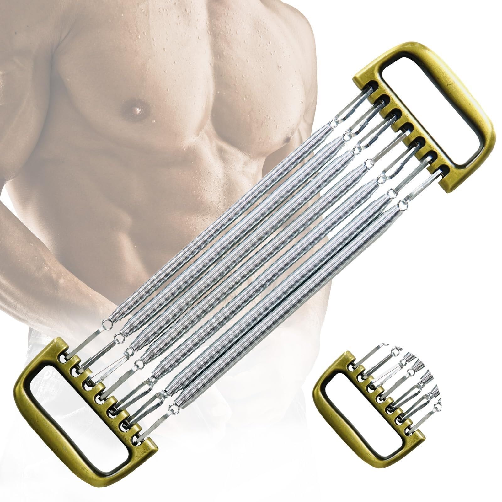 Chest Expander 7 Spring Detachable For Man Chest Expander With Aluminum Alloy Handle & Exercise Springs For Home Fitness Muscle Training Body Building
