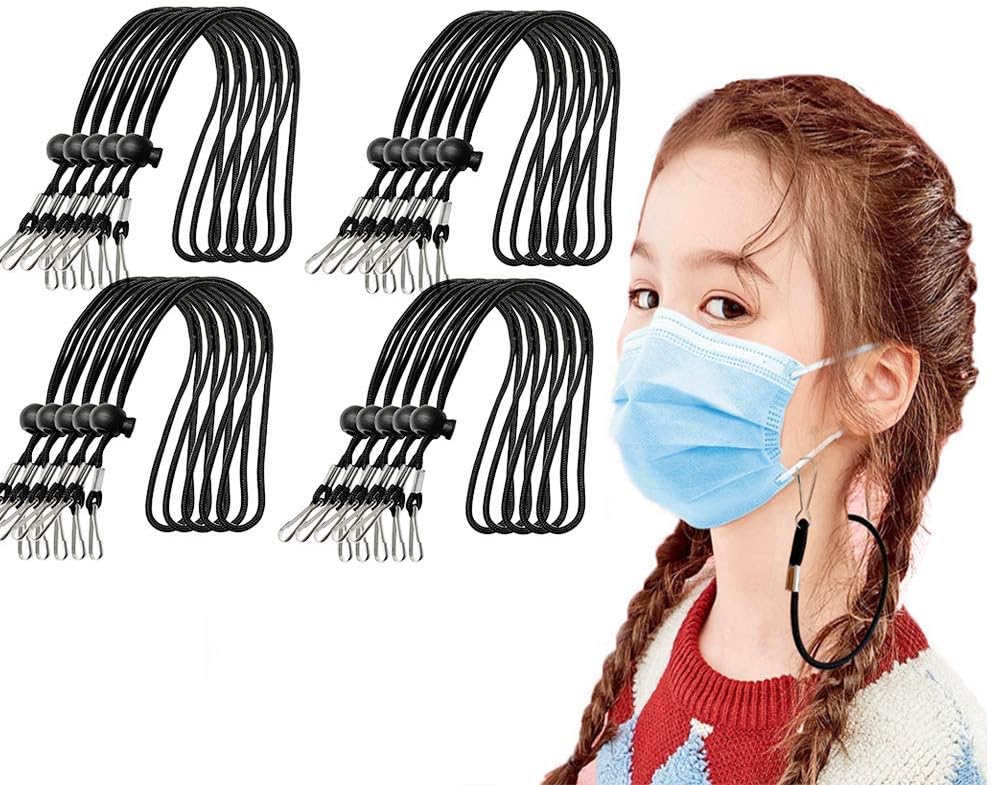 Lanyard for Face_Mask with Clasps, Adjustable, Ear Pressure Relief, Holders Around Neck