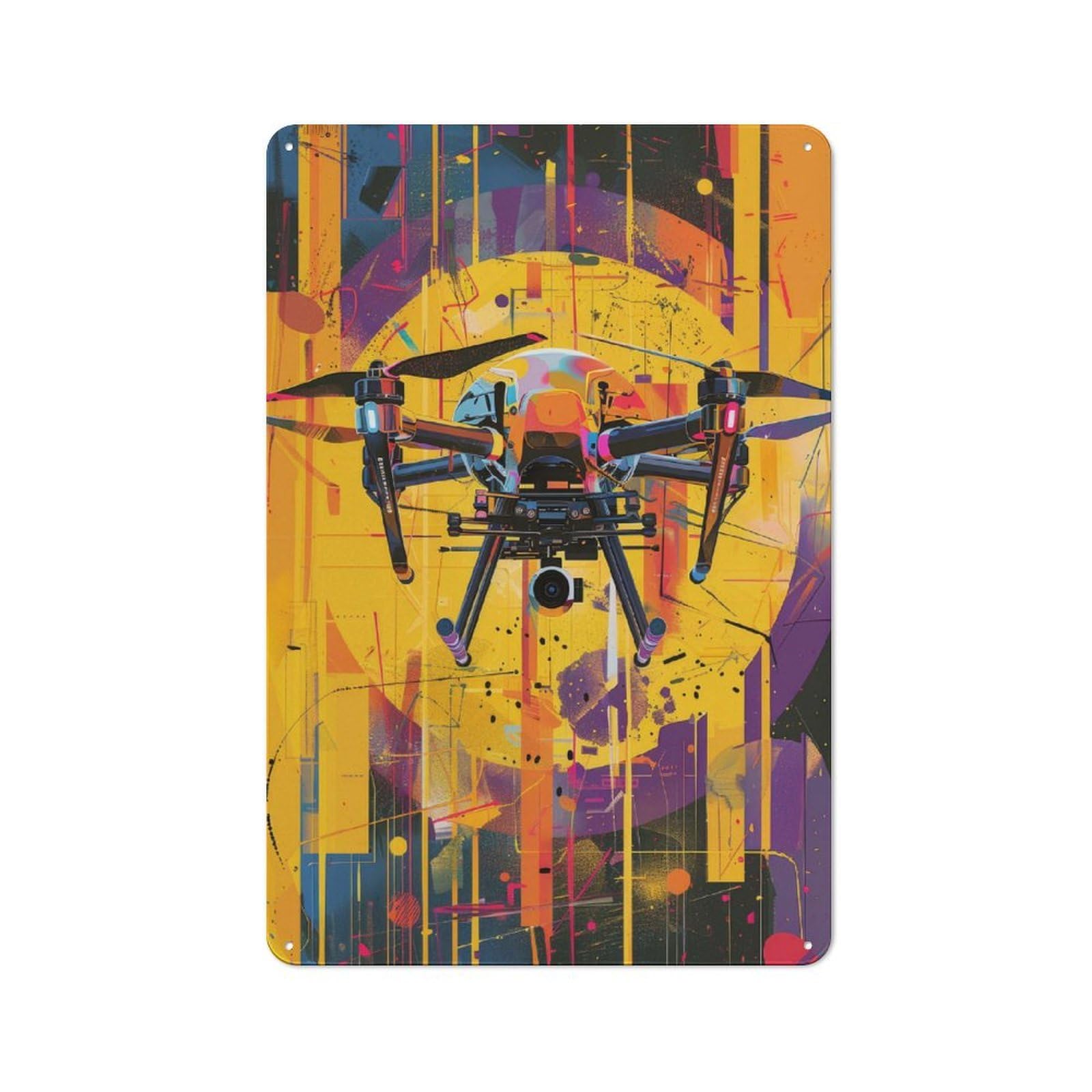 Junmoney Vibrant Flight Rustic Tin Sign 30X20cm For Man Cave Or Games Room, Housewarming Present For People Styling Man Cave And Games Room