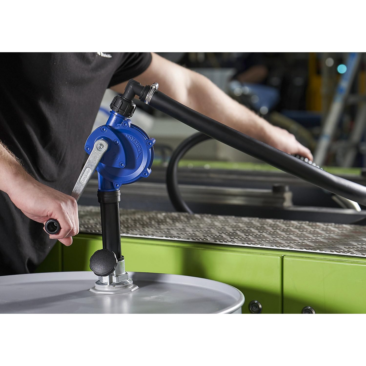 PRESSOL | Hand-Kurbelpumpen-Set | für Öle | Heizöl | Diesel | mit Schlauch | 18 l/min
