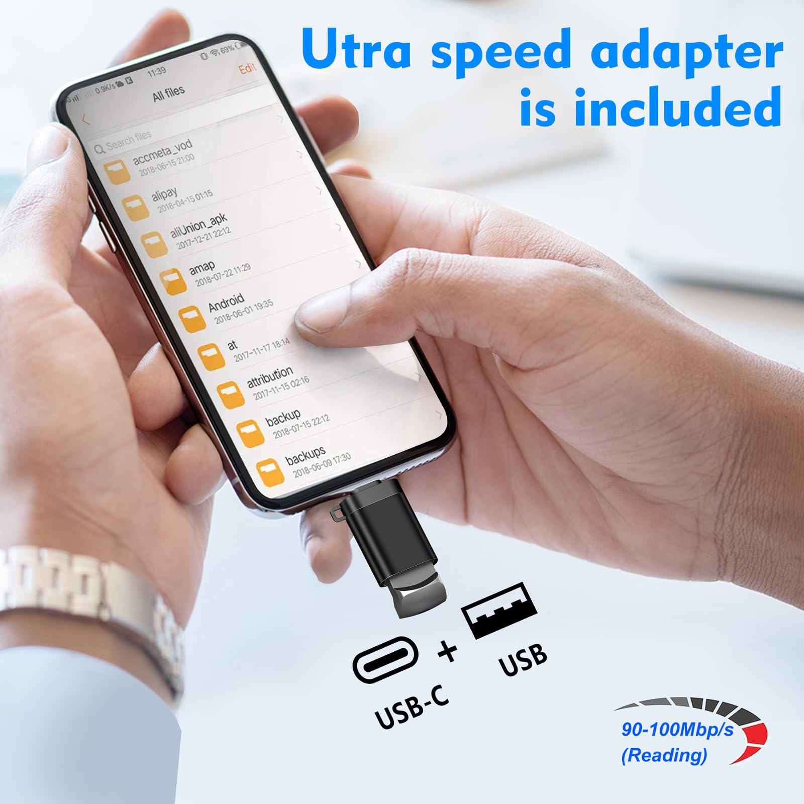 EASTBULL Paquete de 10 unidades flash pequeñas USB 2.0 de 2 GB con un adaptador USB-C | FAT32 - Miniunidades USB de 2 GB para almacenamiento de datos (gris, 10 cordones, 1 adaptador)