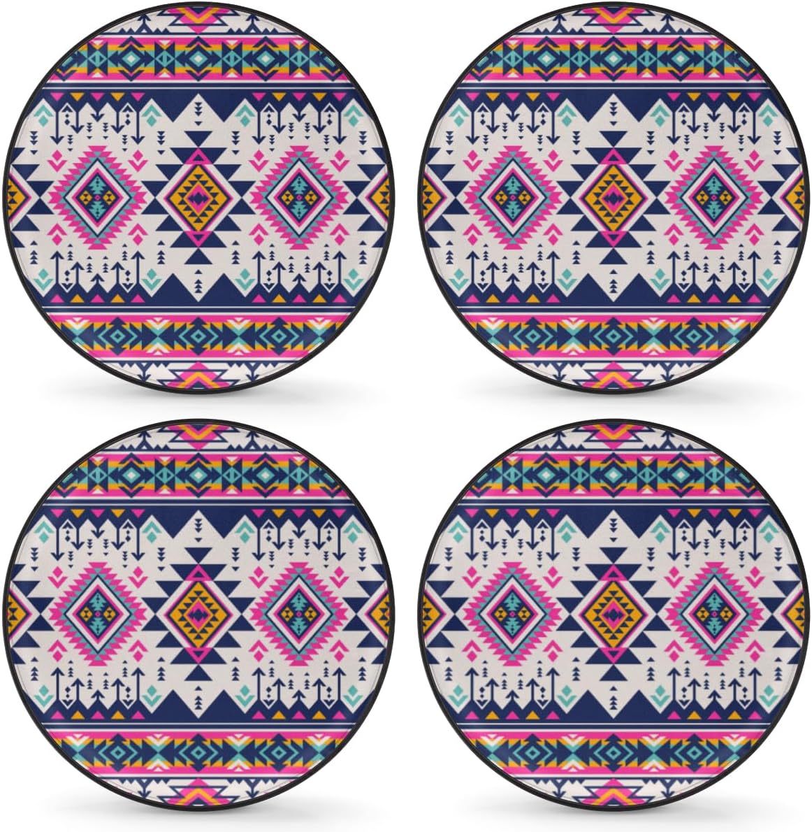 Pattern Art Tire Covers Portable Spare Tire Cover Soft Durable Waterproof Dustproof Set of 4 Bags 15 Inches for Car Truck SUV Trailer Camper