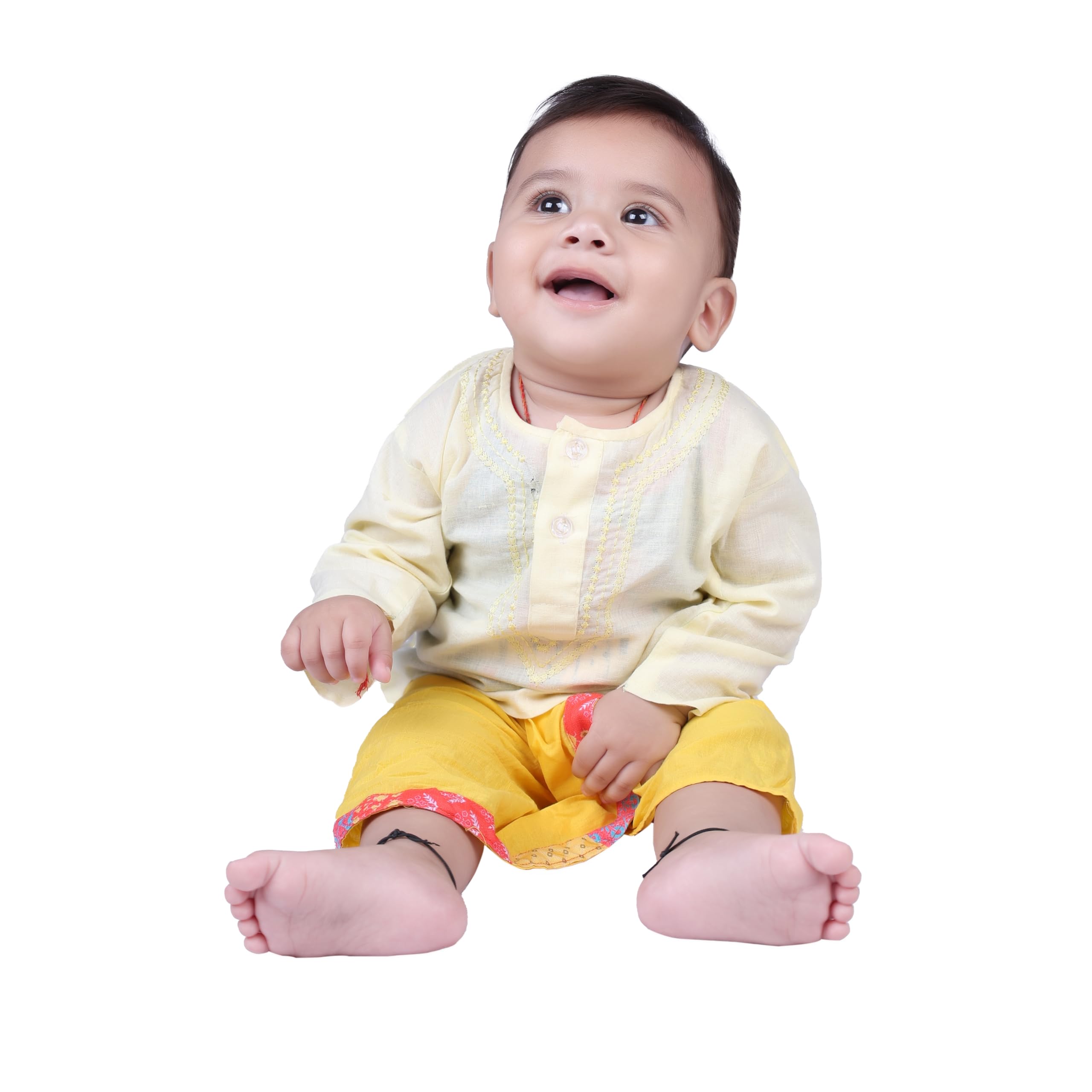 Kurta and Dhoti Pant Set for Baby Boys | Premium Cotton | Regular-Fit | Yellow | 9-12 Months | KIDS15083-image-40