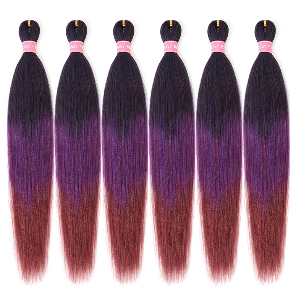 Buy ZERAL Ombre Pre Stretched Braiding Hair 6 Packs 28 Inch Long