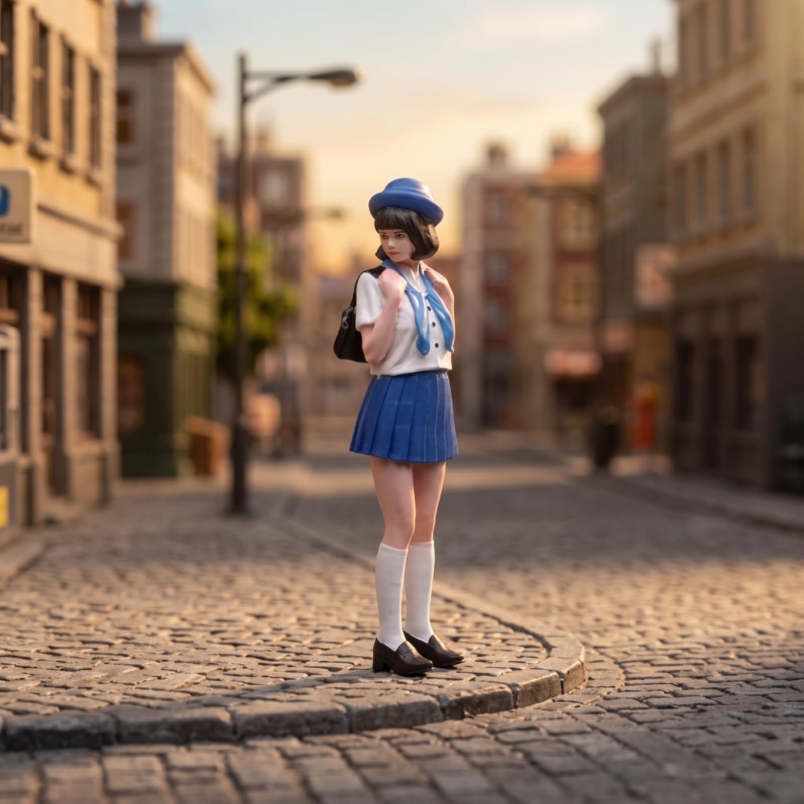 Miniatura Mujer Caminando Figura Estatua Resina de Escena con Ropa y Expresión Natural para Fotografía Creativa Adecuada para Dioramas Personalizados, 1/18