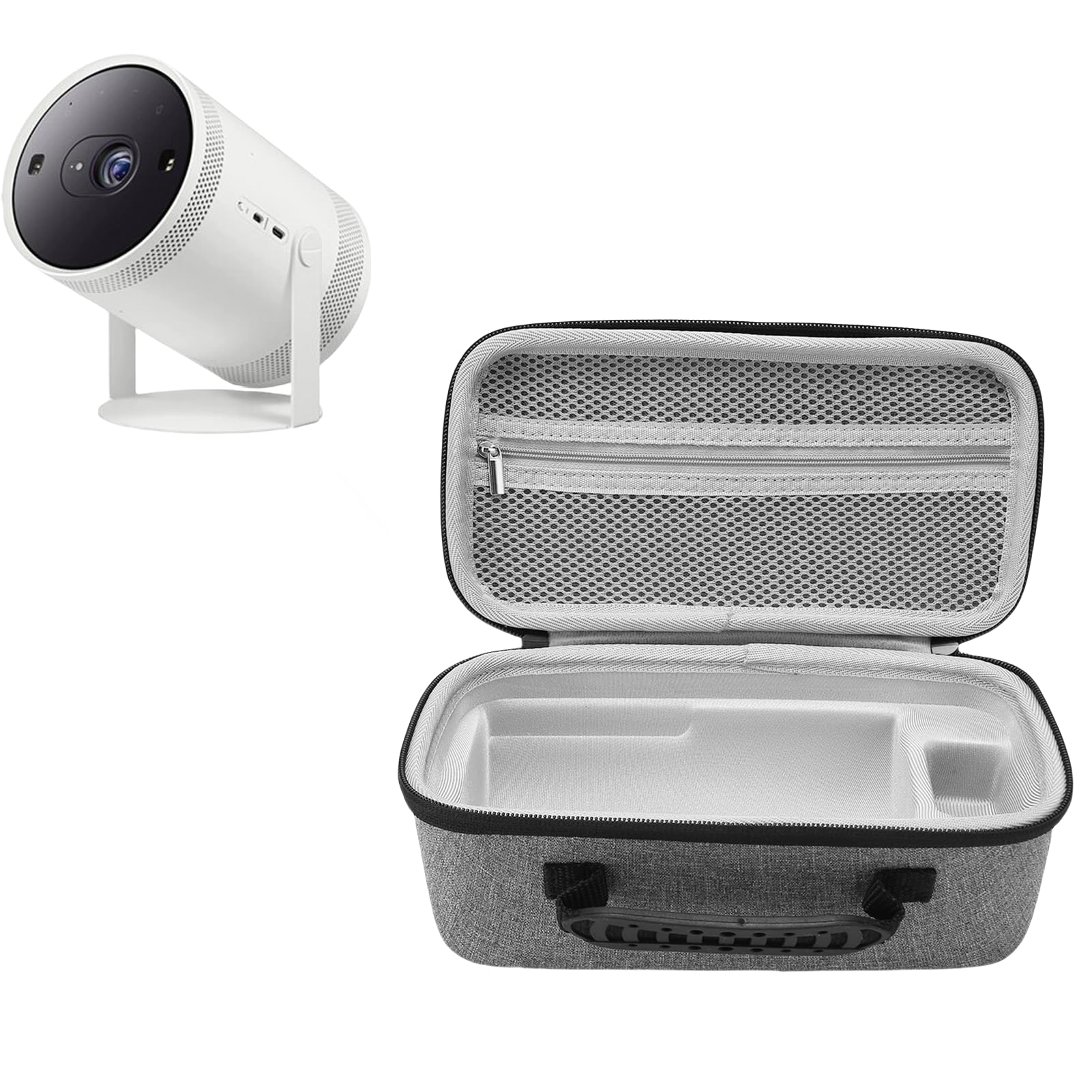 XUMIUZIY Projector Carrying Case, Hard Projector Travel Storage Bag with Soft Interior, EVA Shakeproof & Water Proof Portable Projector Bag, for Nebula Capsule 3 1080P Projector