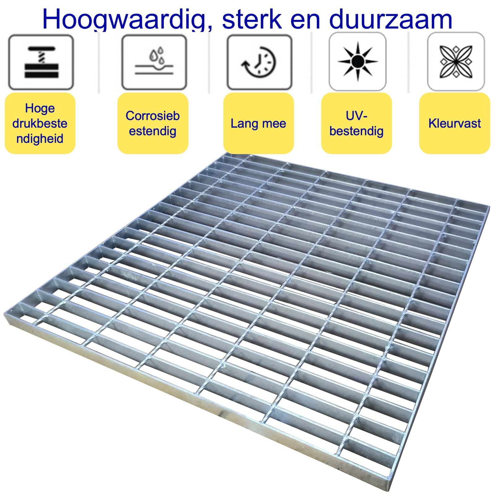 Rejilla Acero Galvanizado para Entrada 800 x 800 mm