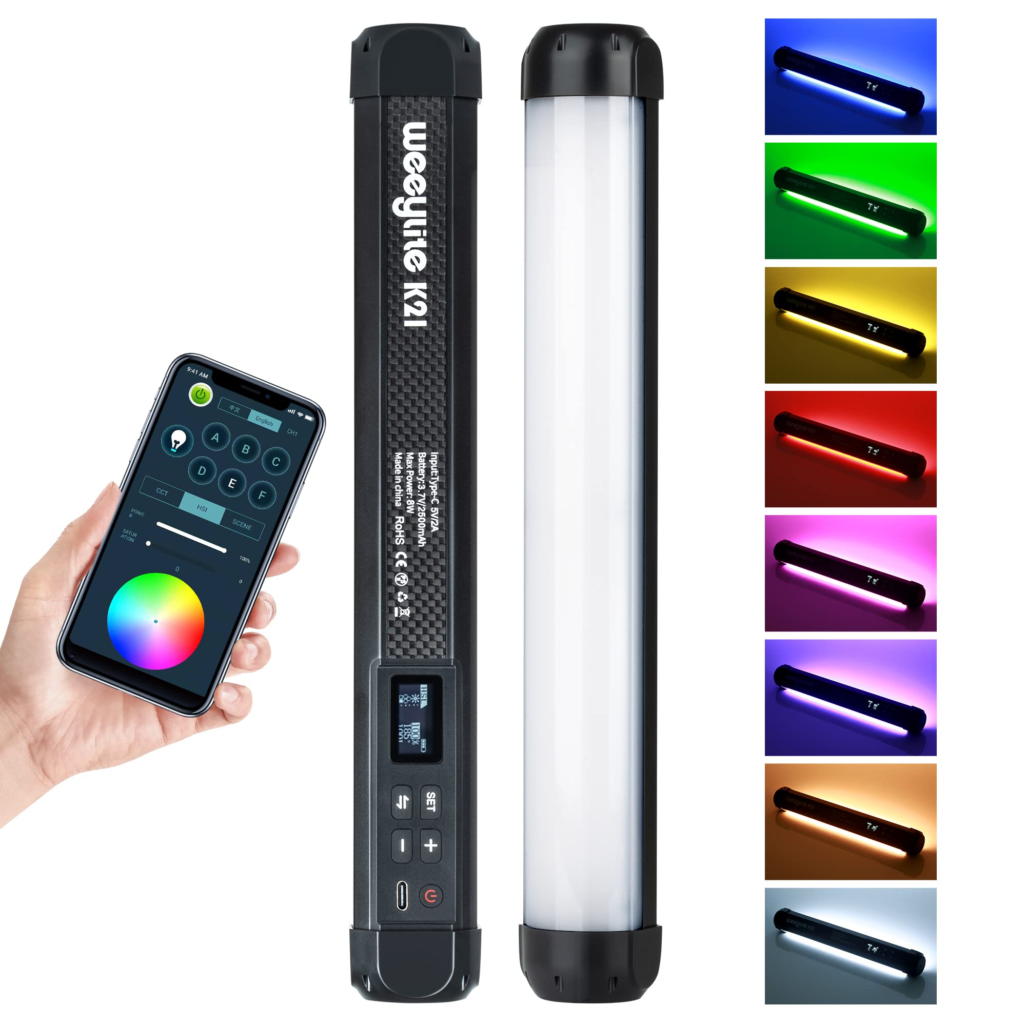 Buy RGB Handheld Light Wand, RGB LED Video Light Stick 360° Full Color