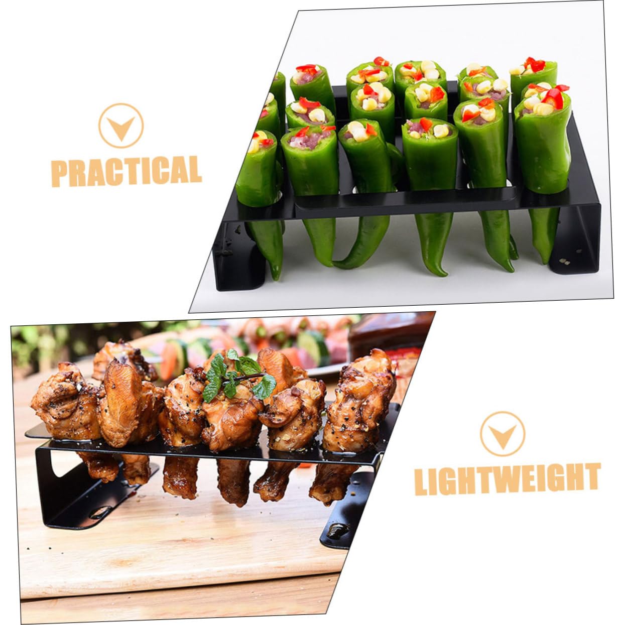 INOOMP Parrilla de Acero Inoxidable para Muslo de Pollo y ala, 1 Set