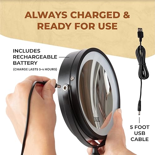 Miniatura 7 de Espejo de maquillaje iluminado montado en la pared, espejo de tocador con brazo oscilante con luces y aumento de 10 veces para baño, incluye cable