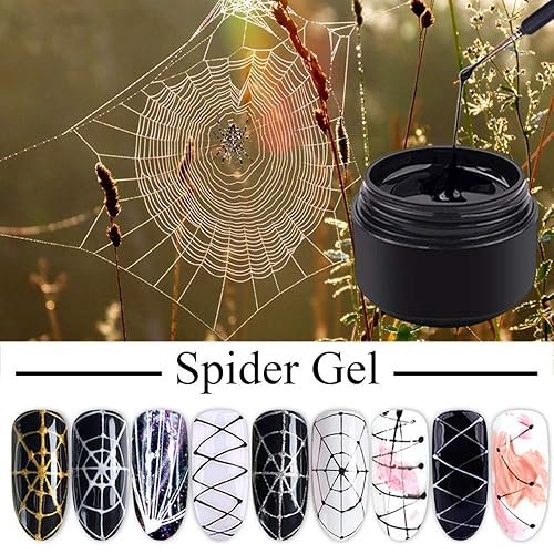 Miniatura 4 de XINLLAN - Gel de araña de 6 colores para pintura elástica de dibujo, esmalte de gel UV LED, gel de dibujo de uñas para línea, manicura de arte de