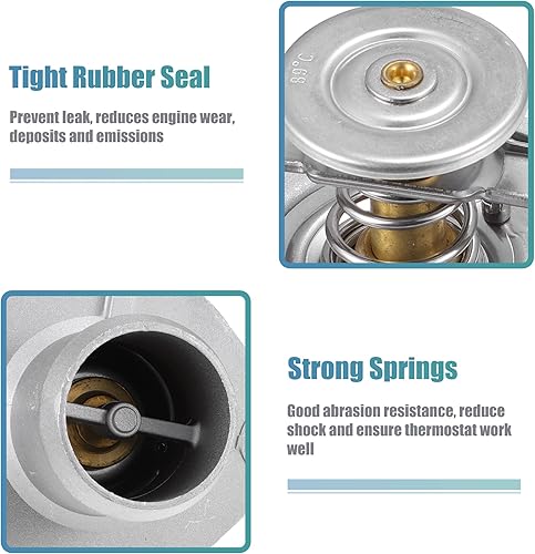 Miniatura 5 de X AUTOHAUX 3C3Z8575AA Conjunto de carcasa del termostato del refrigerante del motor para Ford F-250 F-350 2003-2007 para Ford E-350